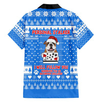 Christmas Stalker Bulldog Family Matching Off The Shoulder Long Sleeve Dress and Hawaiian Shirt Xmas Holiday Patterns - Wonder Print Shop
