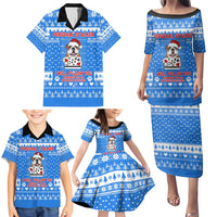 Christmas Stalker Bulldog Family Matching Puletasi and Hawaiian Shirt Xmas Holiday Patterns - Wonder Print Shop