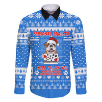 Christmas Stalker Bulldog Family Matching Puletasi and Hawaiian Shirt Xmas Holiday Patterns - Wonder Print Shop