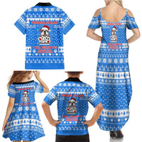 Christmas Stalker Bulldog Family Matching Summer Maxi Dress and Hawaiian Shirt Xmas Holiday Patterns - Wonder Print Shop