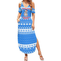 Christmas Stalker Bulldog Family Matching Summer Maxi Dress and Hawaiian Shirt Xmas Holiday Patterns - Wonder Print Shop