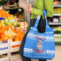 Christmas Stalker Bulldog Grocery Bag Xmas Holiday Patterns - Wonder Print Shop