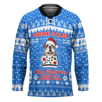 Christmas Stalker Bulldog Hockey Jersey Xmas Holiday Patterns - Wonder Print Shop