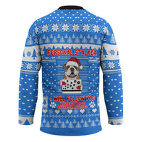 Christmas Stalker Bulldog Hockey Jersey Xmas Holiday Patterns - Wonder Print Shop