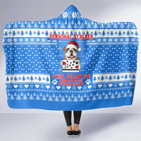 Christmas Stalker Bulldog Hooded Blanket Xmas Holiday Patterns - Wonder Print Shop
