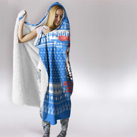 Christmas Stalker Bulldog Hooded Blanket Xmas Holiday Patterns - Wonder Print Shop