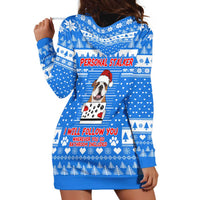Christmas Stalker Bulldog Hoodie Dress Xmas Holiday Patterns - Wonder Print Shop