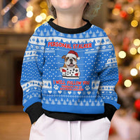 Christmas Stalker Bulldog Kid Ugly Christmas Sweater Xmas Holiday Patterns - Wonder Print Shop