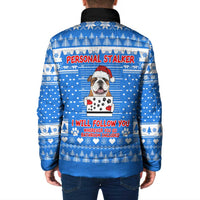 Christmas Stalker Bulldog Padded Jacket Xmas Holiday Patterns - Wonder Print Shop