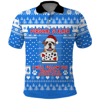 Christmas Stalker Bulldog Polo Shirt Xmas Holiday Patterns - Wonder Print Shop
