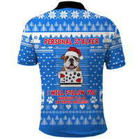Christmas Stalker Bulldog Polo Shirt Xmas Holiday Patterns - Wonder Print Shop