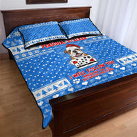 Christmas Stalker Bulldog Quilt Bed Set Xmas Holiday Patterns - Wonder Print Shop