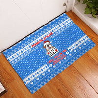 Christmas Stalker Bulldog Rubber Doormat Xmas Holiday Patterns - Wonder Print Shop