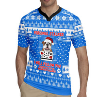 Christmas Stalker Bulldog Rugby Jersey Xmas Holiday Patterns - Wonder Print Shop