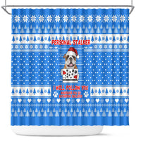 Christmas Stalker Bulldog Shower Curtain Xmas Holiday Patterns - Wonder Print Shop