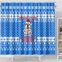 Christmas Stalker Bulldog Shower Curtain Xmas Holiday Patterns - Wonder Print Shop