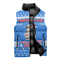 Christmas Stalker Bulldog Sleeveless Puffer Jacket Xmas Holiday Patterns - Wonder Print Shop
