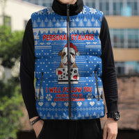 Christmas Stalker Bulldog Sleeveless Puffer Jacket Xmas Holiday Patterns - Wonder Print Shop