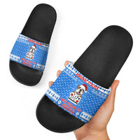 Christmas Stalker Bulldog Slide Sandals Xmas Holiday Patterns - Wonder Print Shop
