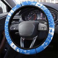 Christmas Stalker Bulldog Steering Wheel Cover Xmas Holiday Patterns - Wonder Print Shop