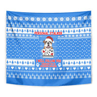 Christmas Stalker Bulldog Tapestry Xmas Holiday Patterns - Wonder Print Shop