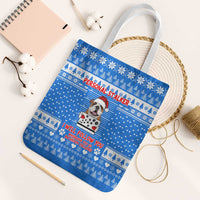 Christmas Stalker Bulldog Tote Bag Xmas Holiday Patterns - Wonder Print Shop
