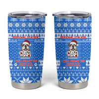 Christmas Stalker Bulldog Tumbler Cup Xmas Holiday Patterns - Wonder Print Shop