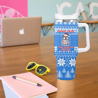 Christmas Stalker Bulldog Tumbler With Handle Xmas Holiday Patterns - Wonder Print Shop