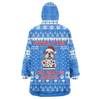 Christmas Stalker Bulldog Wearable Blanket Hoodie Xmas Holiday Patterns - Wonder Print Shop