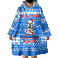 Christmas Stalker Bulldog Wearable Blanket Hoodie Xmas Holiday Patterns - Wonder Print Shop