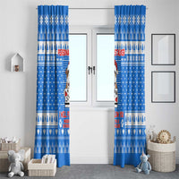 Christmas Stalker Bulldog Window Curtain Xmas Holiday Patterns - Wonder Print Shop