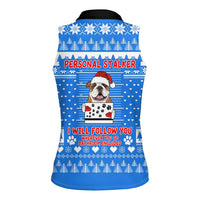 Christmas Stalker Bulldog Women Sleeveless Polo Shirt Xmas Holiday Patterns - Wonder Print Shop