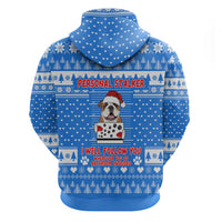 Christmas Stalker Bulldog Zip Hoodie Xmas Holiday Patterns - Wonder Print Shop