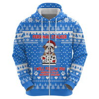 Christmas Stalker Bulldog Zip Hoodie Xmas Holiday Patterns - Wonder Print Shop