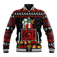Christmas Straight Outta Gangsta Claus Baseball Jacket Xmas Holiday Patterns - Wonder Print Shop