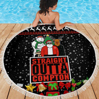 Christmas Straight Outta Gangsta Claus Beach Blanket Xmas Holiday Patterns - Wonder Print Shop