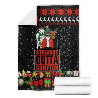 Christmas Straight Outta Gangsta Claus Blanket Xmas Holiday Patterns - Wonder Print Shop
