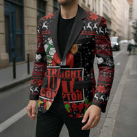 Christmas Straight Outta Gangsta Claus Blazer Xmas Holiday Patterns - Wonder Print Shop