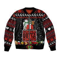 Christmas Straight Outta Gangsta Claus Bomber Jacket Xmas Holiday Patterns - Wonder Print Shop