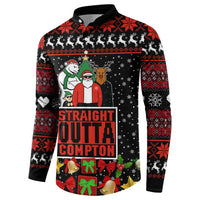Christmas Straight Outta Gangsta Claus Button Sweatshirt Xmas Holiday Patterns - Wonder Print Shop