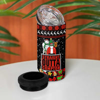 Christmas Straight Outta Gangsta Claus 4 in 1 Can Cooler Tumbler Xmas Holiday Patterns - Wonder Print Shop