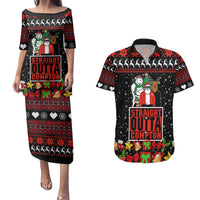 Christmas Straight Outta Gangsta Claus Couples Matching Puletasi and Hawaiian Shirt Xmas Holiday Patterns - Wonder Print Shop