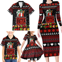 Christmas Straight Outta Gangsta Claus Family Matching Long Sleeve Bodycon Dress and Hawaiian Shirt Xmas Holiday Patterns - Wonder Print Shop