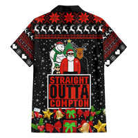 Christmas Straight Outta Gangsta Claus Family Matching Off Shoulder Maxi Dress and Hawaiian Shirt Xmas Holiday Patterns - Wonder Print Shop