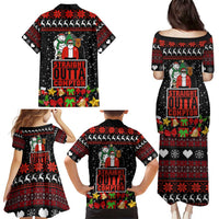 Christmas Straight Outta Gangsta Claus Family Matching Puletasi and Hawaiian Shirt Xmas Holiday Patterns - Wonder Print Shop
