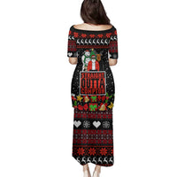 Christmas Straight Outta Gangsta Claus Family Matching Puletasi and Hawaiian Shirt Xmas Holiday Patterns - Wonder Print Shop