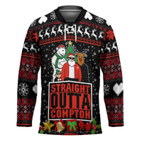 Christmas Straight Outta Gangsta Claus Hockey Jersey Xmas Holiday Patterns - Wonder Print Shop