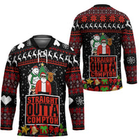 Christmas Straight Outta Gangsta Claus Hockey Jersey Xmas Holiday Patterns - Wonder Print Shop