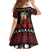 Christmas Straight Outta Gangsta Claus Kid Short Sleeve Dress Xmas Holiday Patterns - Wonder Print Shop