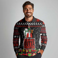 Christmas Straight Outta Gangsta Claus Long Sleeve Polo Shirt Xmas Holiday Patterns - Wonder Print Shop